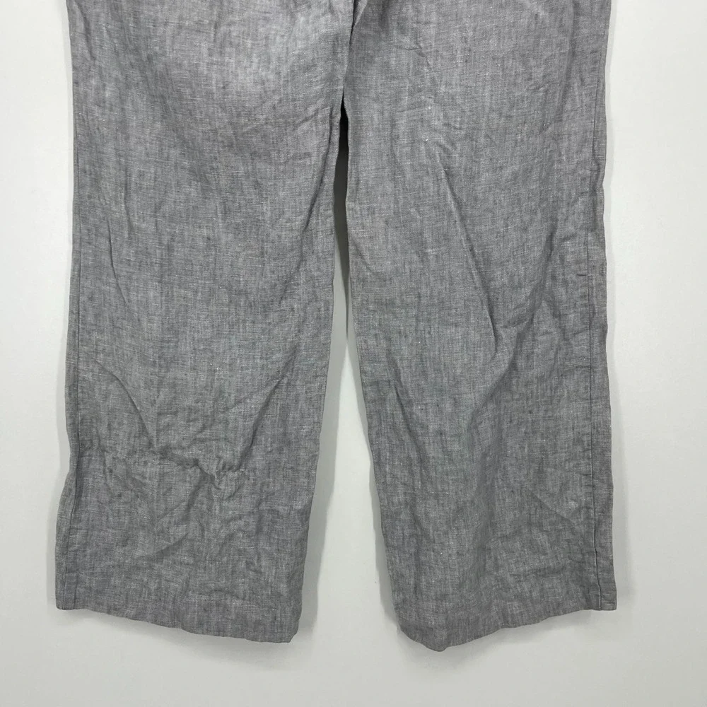 Banana Republic Chino Pants Women's Size 14 Gray The Martin Fit Linen Blend